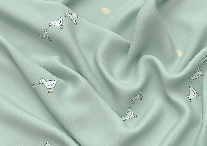 Puddle Down, Mummy Duck Egg - Made to Measure Curtains - Image 4